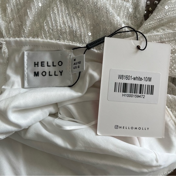 Hello Molly Frequent The Club Dress White Sz 6 - Picture 16 of 16